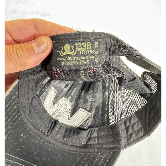 Western Star Hat Cap Adjustable Snapback Green Black Trucker Mesh - Picture 3 of 4